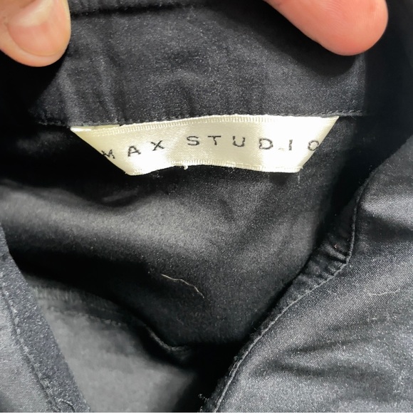 Max Studio Black Embroidered Shirt size M - Picture 8 of 12